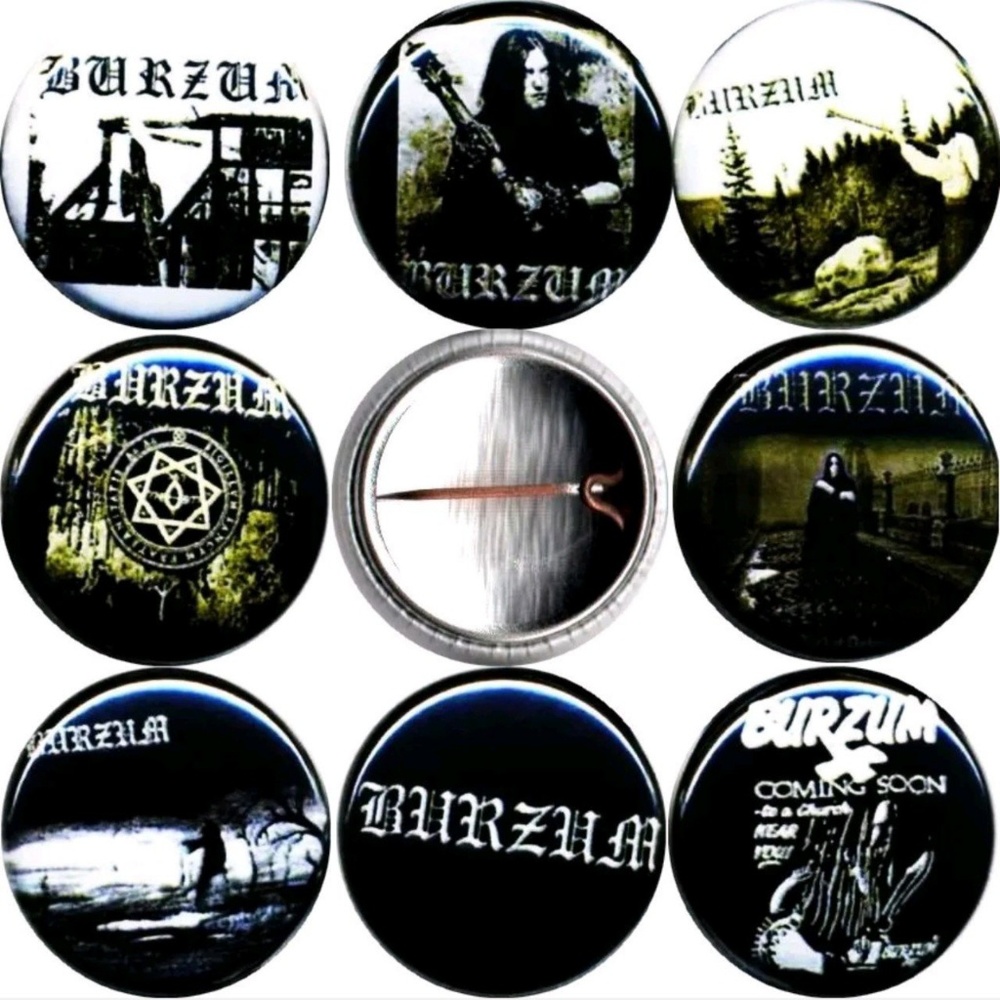 Burzum buttons badge pins set of 8